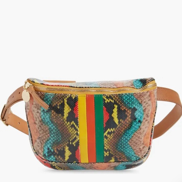 Clare V Snake Embossed Leather Belt Bag - Picture 2 of 12